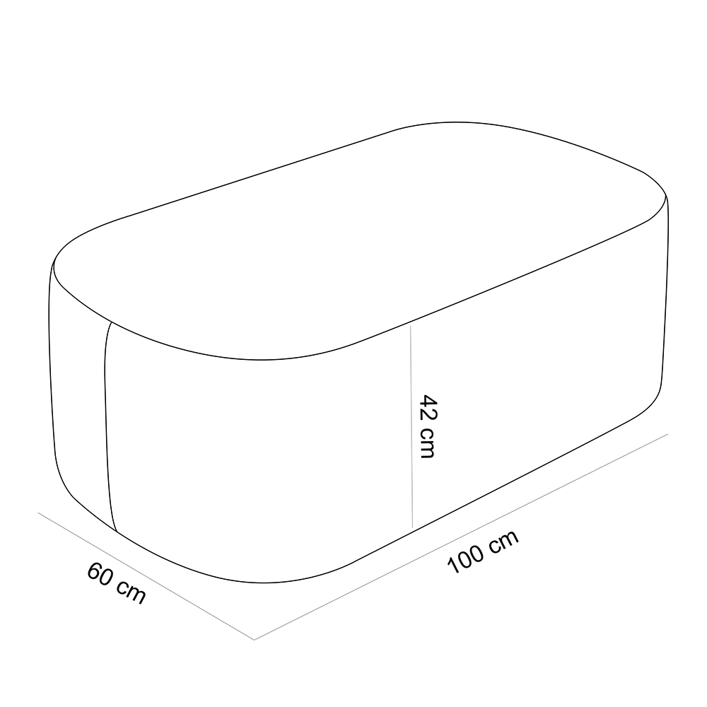Puff Decorativo Orgânico Para Living Quarto 100cm Doha W01 Bouclê Bege - Lyam Decor