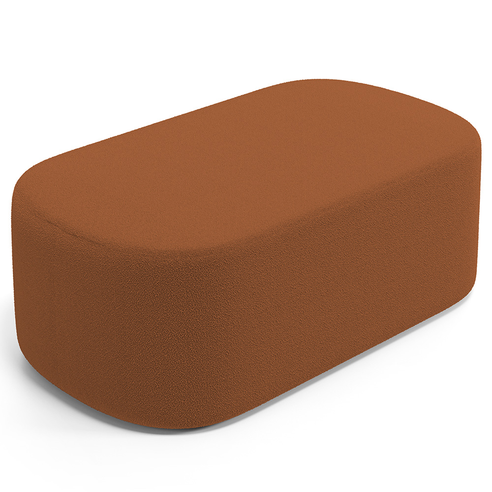 Puff Decorativo Orgânico Para Living Quarto 100cm Doha W01 Bouclê Terracota - Lyam Decor