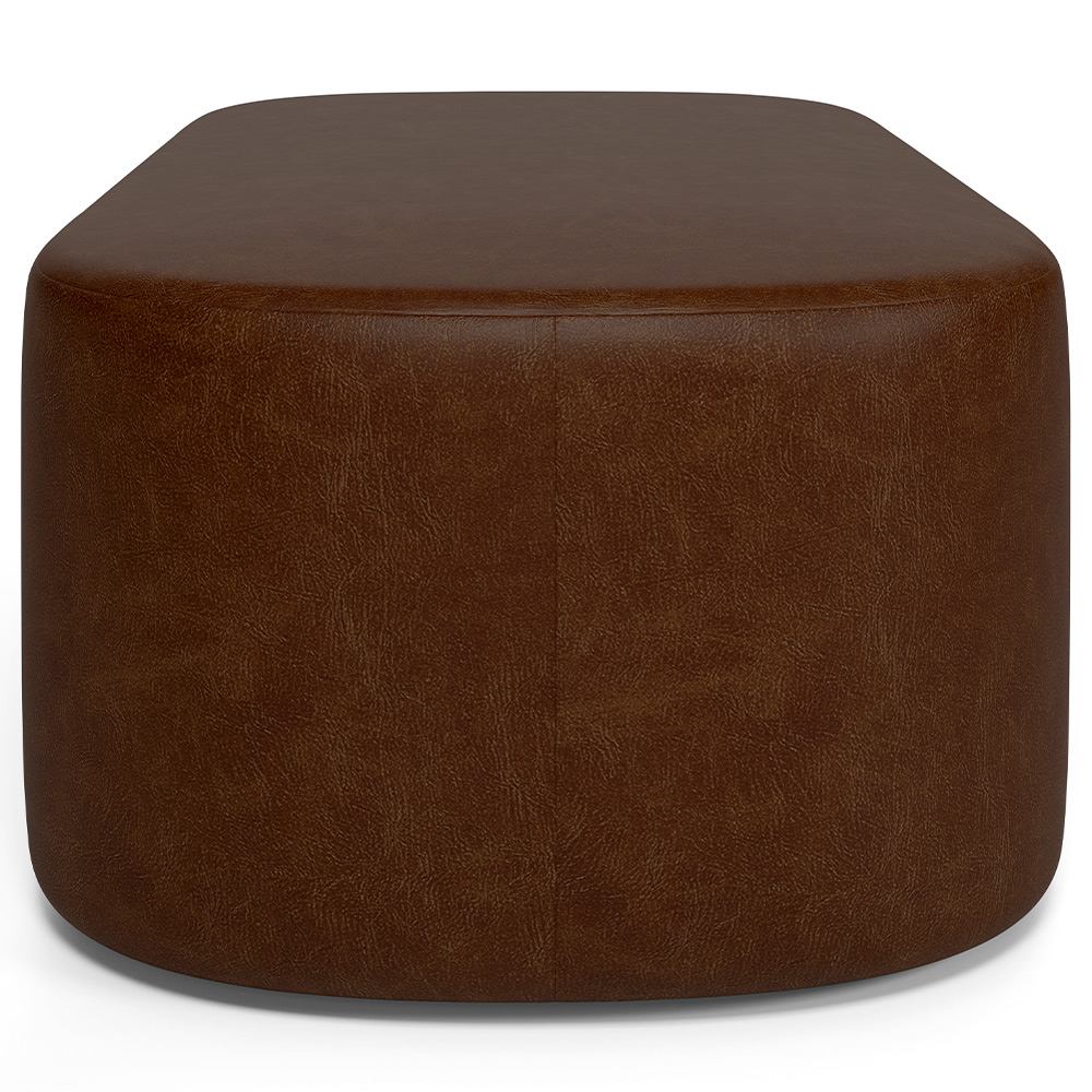 Puff Decorativo Orgânico Para Living Quarto 100cm Doha W01 Couríssimo Marrom - Lyam Decor