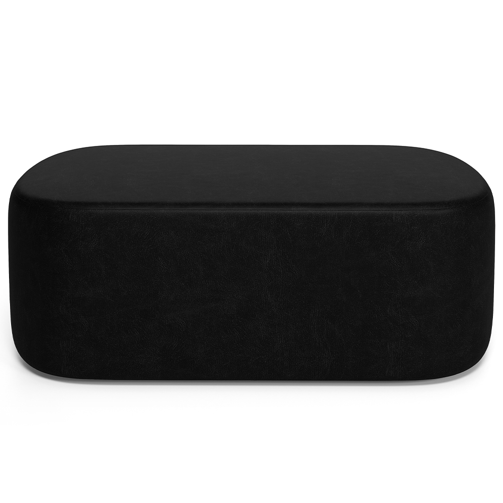 Puff Decorativo Orgânico Para Living Quarto 100cm Doha W01 Couríssimo Preto - Lyam Decor