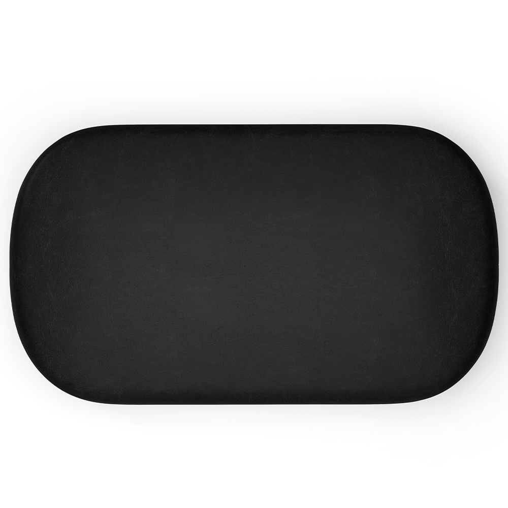 Puff Decorativo Orgânico Para Living Quarto 100cm Doha W01 Couríssimo Preto - Lyam Decor