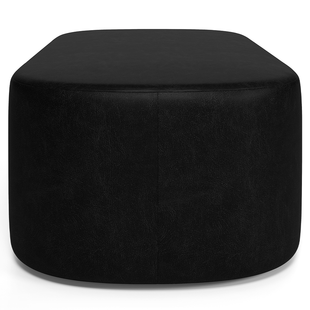 Puff Decorativo Orgânico Para Living Quarto 100cm Doha W01 Couríssimo Preto - Lyam Decor