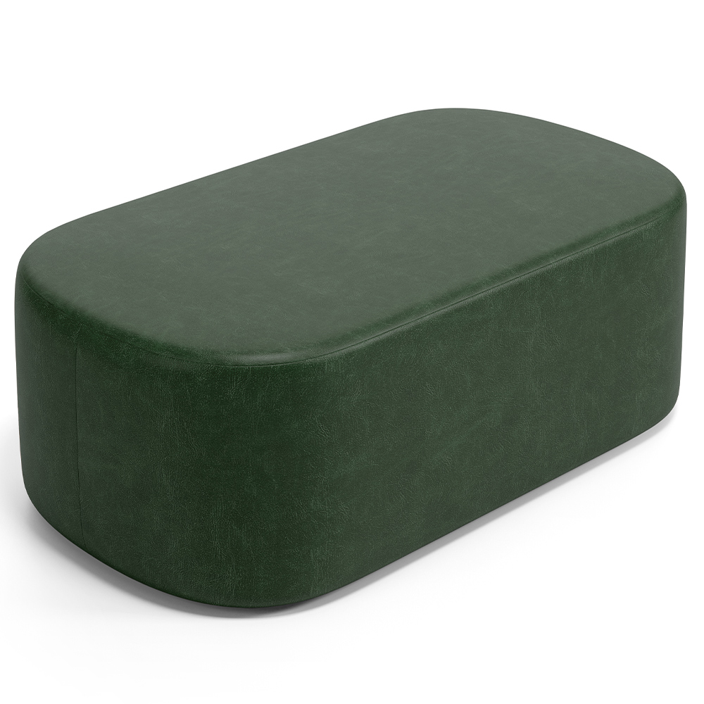 Puff Decorativo Orgânico Para Living Quarto 100cm Doha W01 Couríssimo Verde Musgo - Lyam Decor