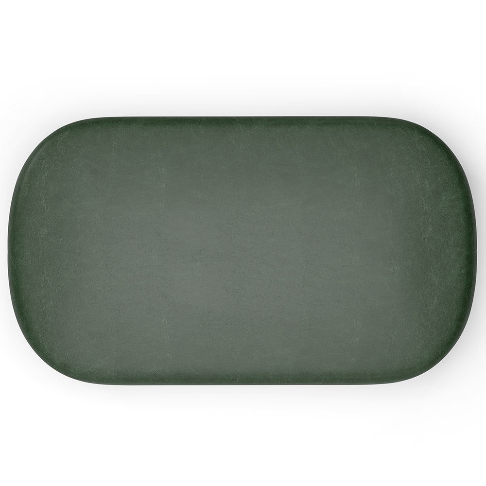 Puff Decorativo Orgânico Para Living Quarto 100cm Doha W01 Couríssimo Verde Musgo - Lyam Decor