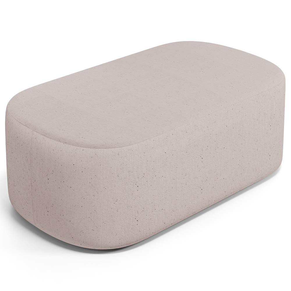 Puff Decorativo Orgânico Para Living Quarto 100cm Doha W01 Linho Bege - Lyam Decor