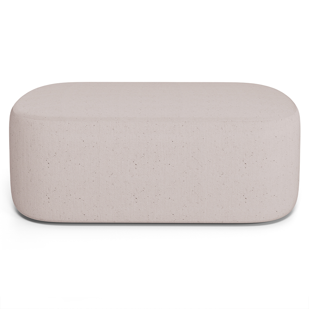 Puff Decorativo Orgânico Para Living Quarto 100cm Doha W01 Linho Bege - Lyam Decor