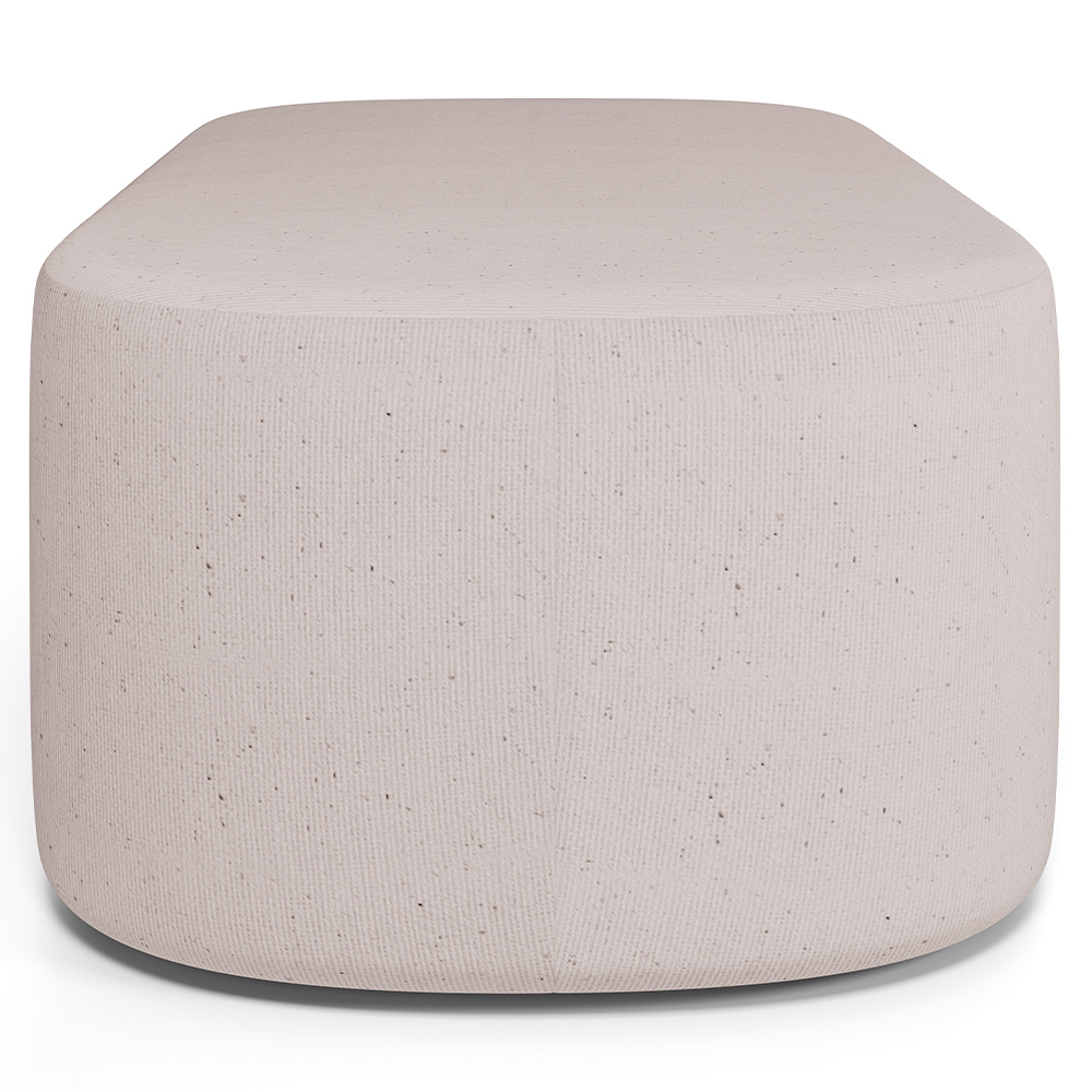 Puff Decorativo Orgânico Para Living Quarto 100cm Doha W01 Linho Bege - Lyam Decor