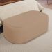Puff Decorativo Orgânico Para Living Quarto 100cm Doha W01 Linho Bege Escuro - Lyam Decor
