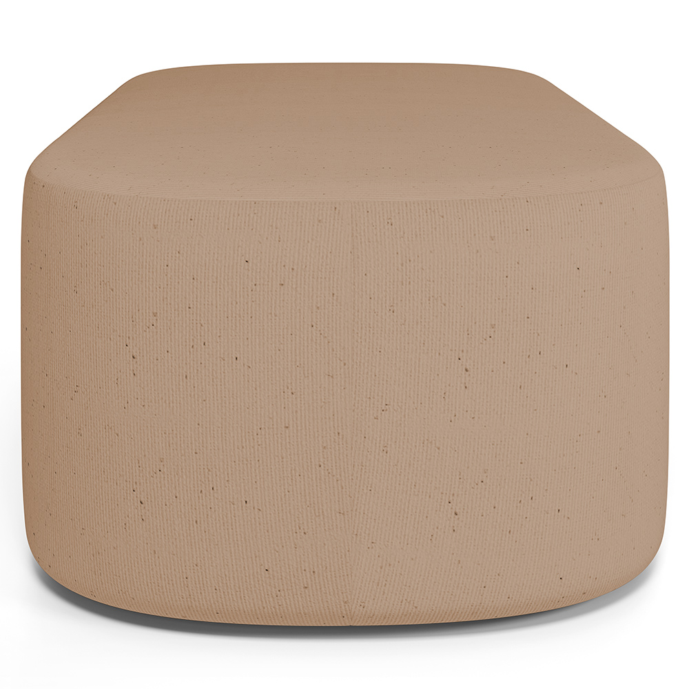 Puff Decorativo Orgânico Para Living Quarto 100cm Doha W01 Linho Bege Escuro - Lyam Decor
