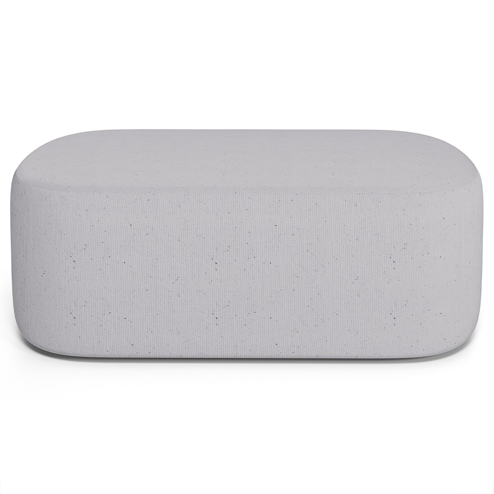 Puff Decorativo Orgânico Para Living Quarto 100cm Doha W01 Linho Cinza - Lyam Decor