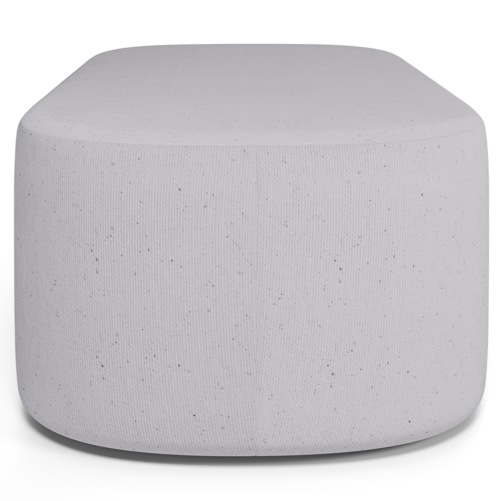 Puff Decorativo Orgânico Para Living Quarto 100cm Doha W01 Linho Cinza - Lyam Decor