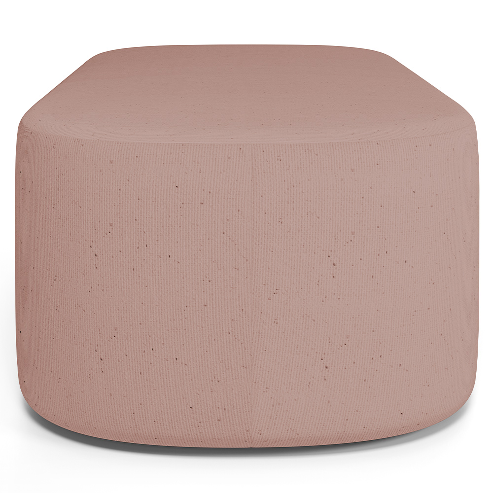 Puff Decorativo Orgânico Para Living Quarto 100cm Doha W01 Linho Rosê - Lyam Decor