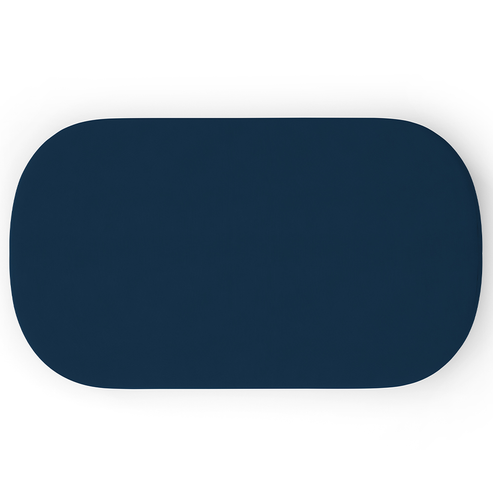 Puff Decorativo Orgânico Para Living Quarto 100cm Doha W01 Suede Azul Marinho - Lyam Decor