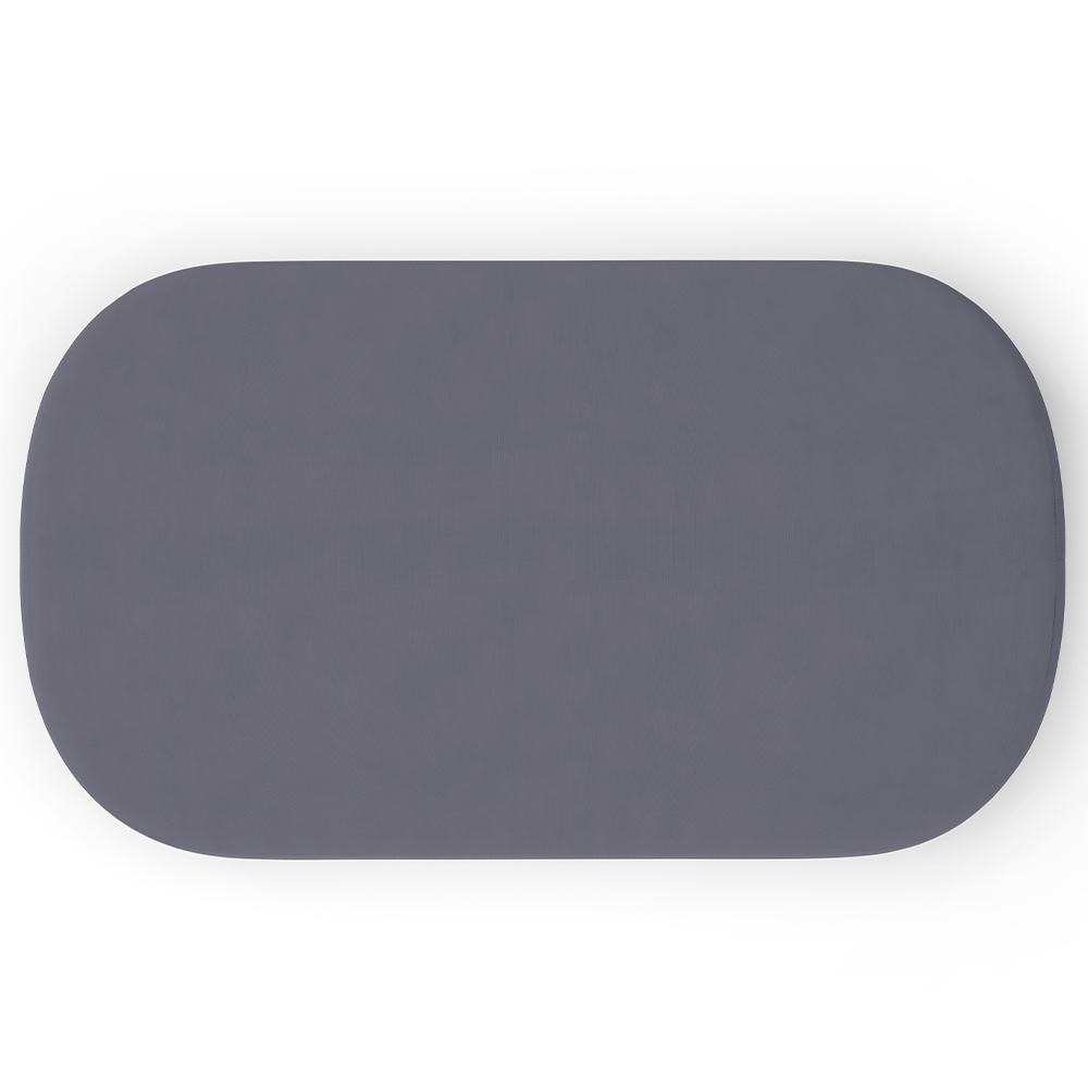 Puff Decorativo Orgânico Para Living Quarto 100cm Doha W01 Suede Cinza - Lyam Decor