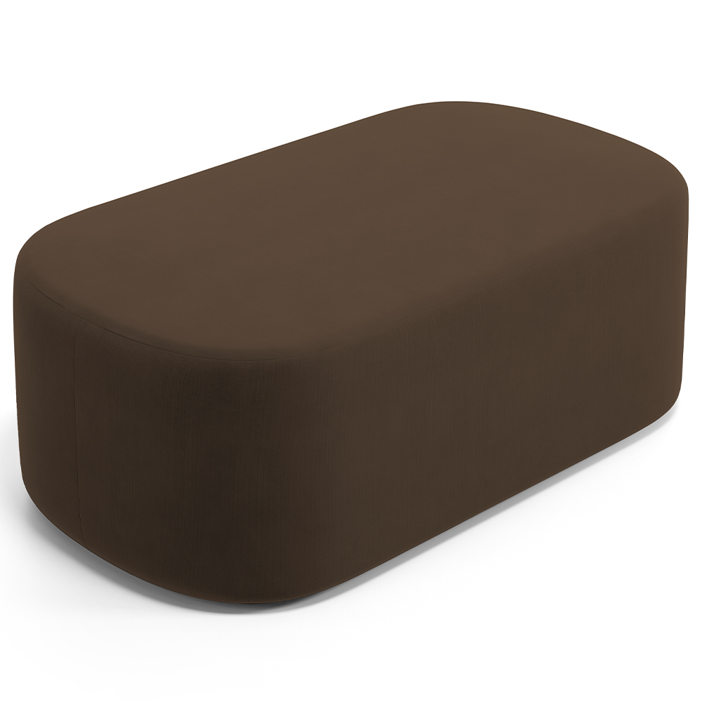 Puff Decorativo Orgânico Para Living Quarto 100cm Doha W01 Suede Marrom - Lyam Decor