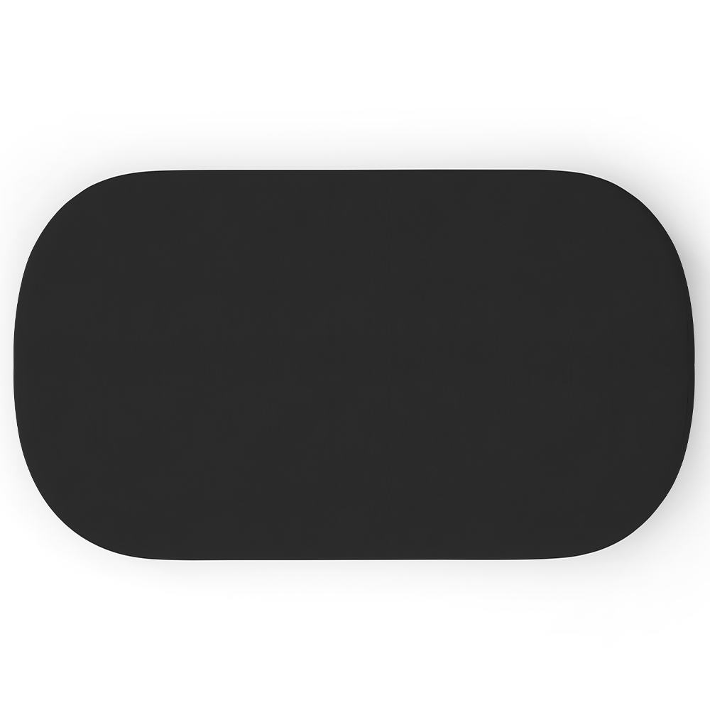 Puff Decorativo Orgânico Para Living Quarto 100cm Doha W01 Suede Preto - Lyam Decor