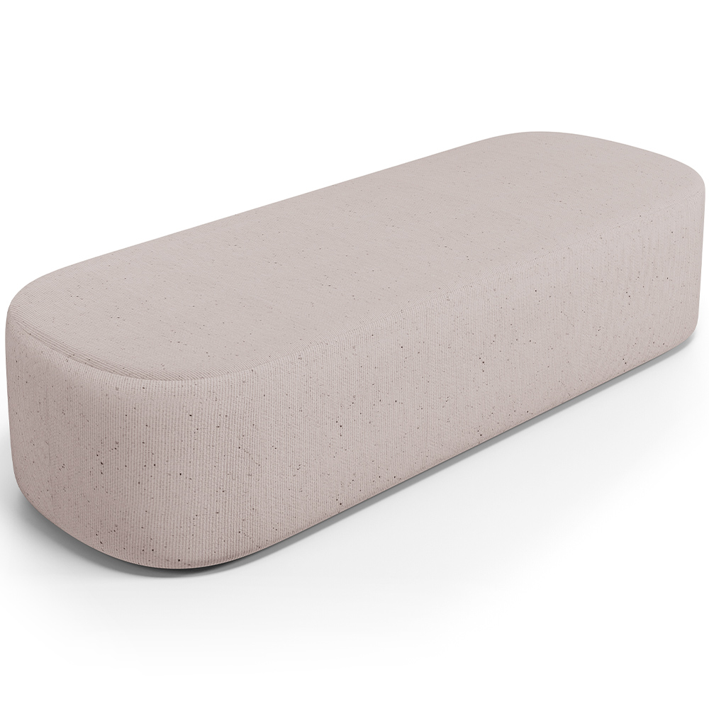 Puff Decorativo Orgânico Para Living Quarto 140cm Doha W01 Linho Bege - Lyam Decor