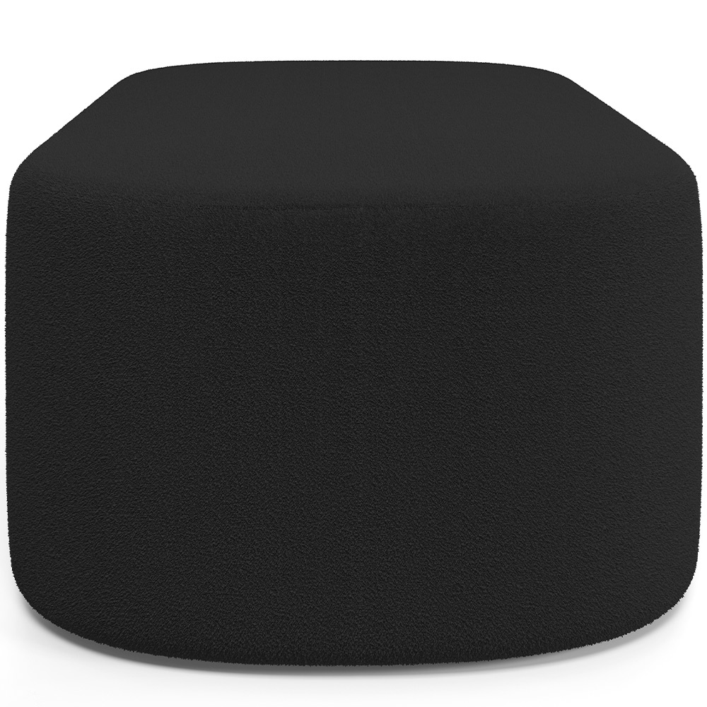 Puff Decorativo Orgânico Para Living Quarto 160cm Doha W01 Bouclê Preto - Lyam Decor