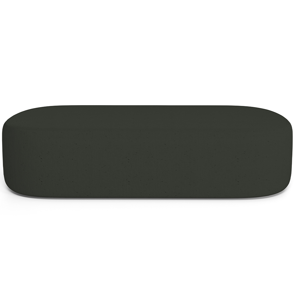 Puff Decorativo Orgânico Para Living Quarto 160cm Doha W01 Linho Verde Musgo - Lyam Decor