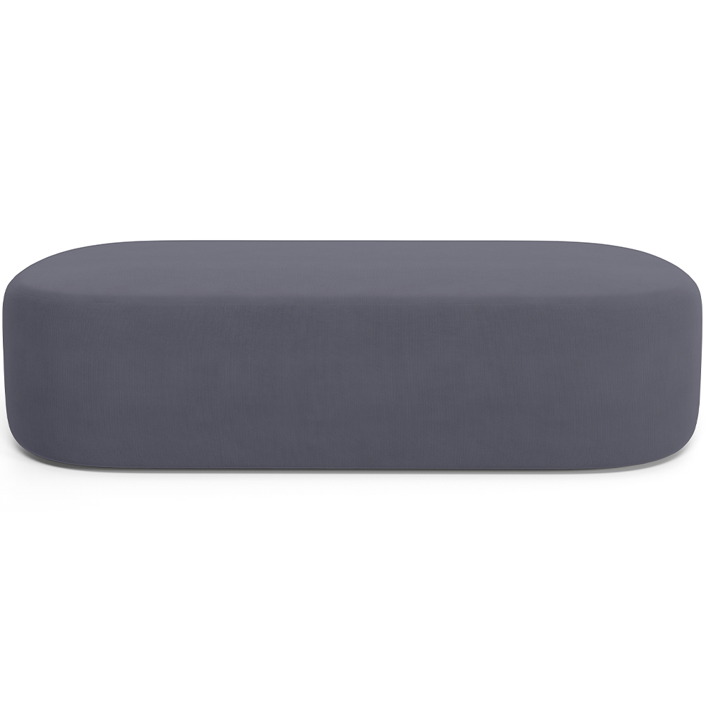 Puff Decorativo Orgânico Para Living Quarto 195cm Doha W01 Suede Cinza - Lyam Decor