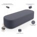 Puff Decorativo Orgânico Para Living Quarto 195cm Doha W01 Suede Cinza - Lyam Decor