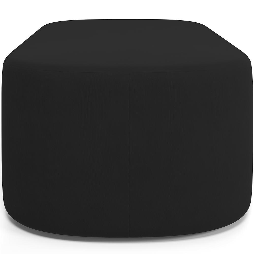 Puff Decorativo Orgânico Para Living Quarto 195cm Doha W01 Suede Preto - Lyam Decor