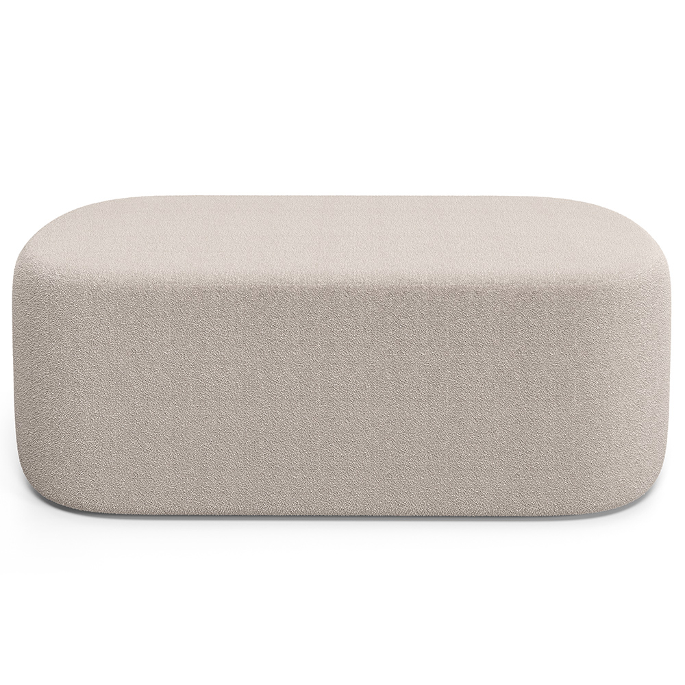 Puff Decorativo Orgânico para Living Quarto 100cm Doha W01 Bouclê Creme - Lyam Decor