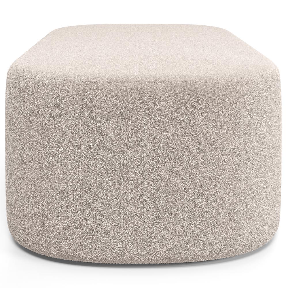 Puff Decorativo Orgânico para Living Quarto 100cm Doha W01 Bouclê Creme - Lyam Decor