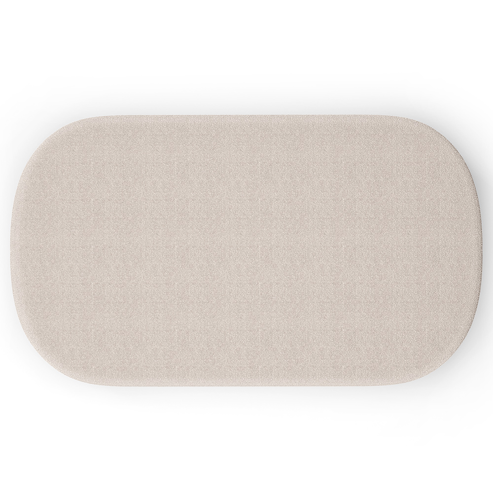Puff Decorativo Orgânico para Living Quarto 100cm Doha W01 Bouclê Creme - Lyam Decor