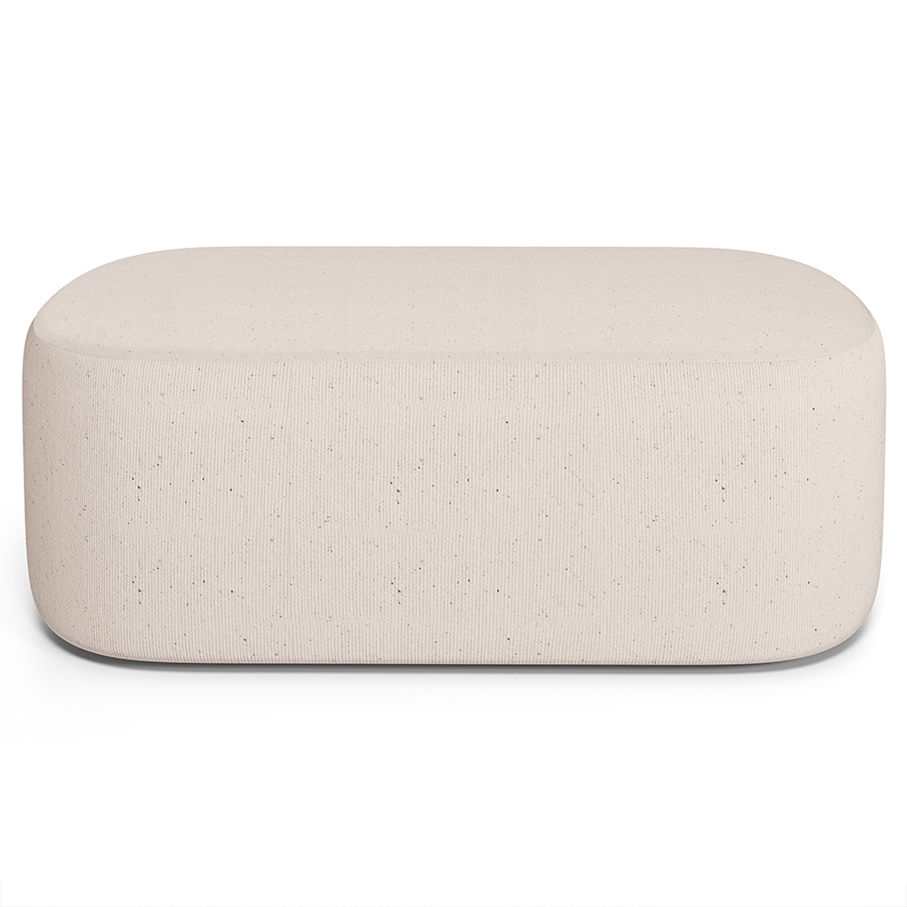 Puff Decorativo Orgânico para Living Quarto 100cm Doha W01 Linho Cru - Lyam Decor