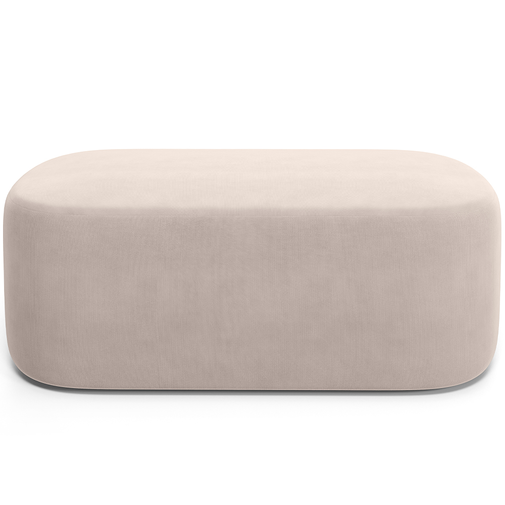 Puff Decorativo Orgânico para Living Quarto 100cm Doha W01 Suede Bege - Lyam Decor