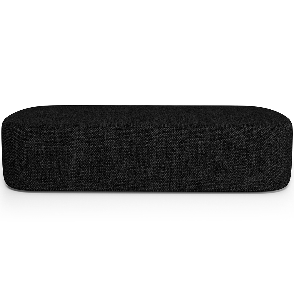 Puff Decorativo Orgânico para Living Quarto 140cm Doha W01 Linho Chumbo - Lyam Decor
