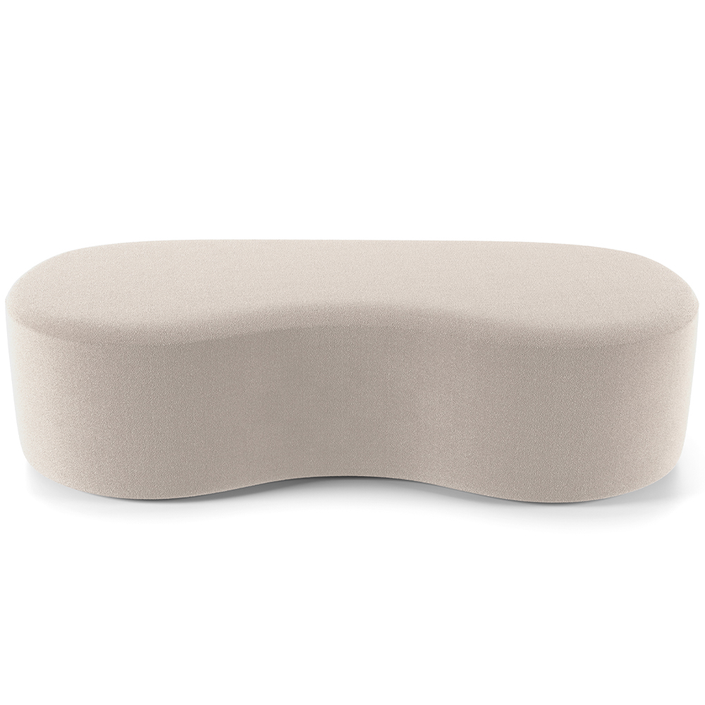 Puff Decorativo Orgânico para Living Quarto 140cm Orbit W01 Bouclê Creme - Lyam Decor