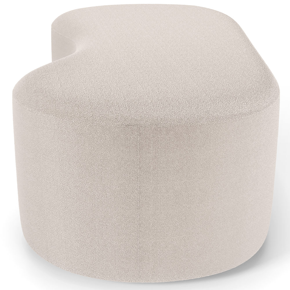 Puff Decorativo Orgânico para Living Quarto 140cm Orbit W01 Bouclê Creme - Lyam Decor