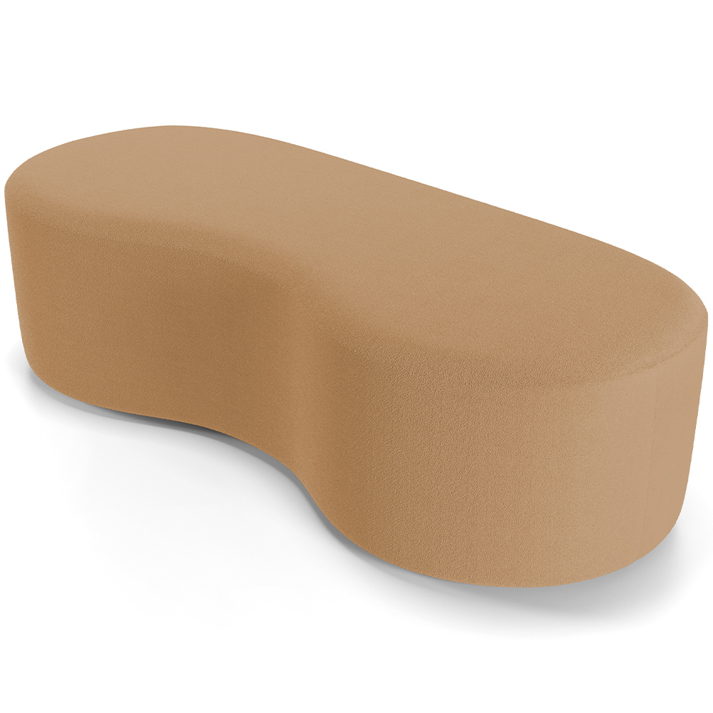 Puff Decorativo Orgânico para Living Quarto 140cm Orbit W01 Bouclê Mostarda - Lyam Decor