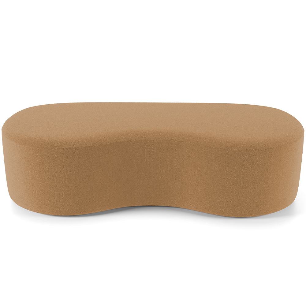 Puff Decorativo Orgânico para Living Quarto 140cm Orbit W01 Bouclê Mostarda - Lyam Decor