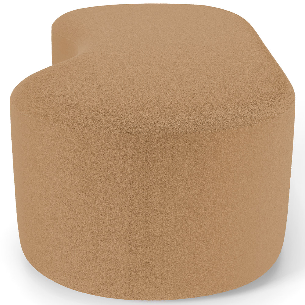 Puff Decorativo Orgânico para Living Quarto 140cm Orbit W01 Bouclê Mostarda - Lyam Decor