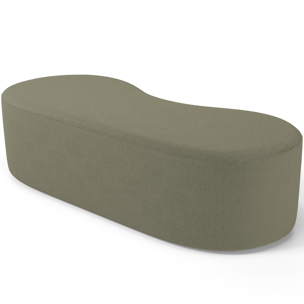 Puff Decorativo Orgânico para Living Quarto 140cm Orbit W01 Bouclê Oliva - Lyam Decor