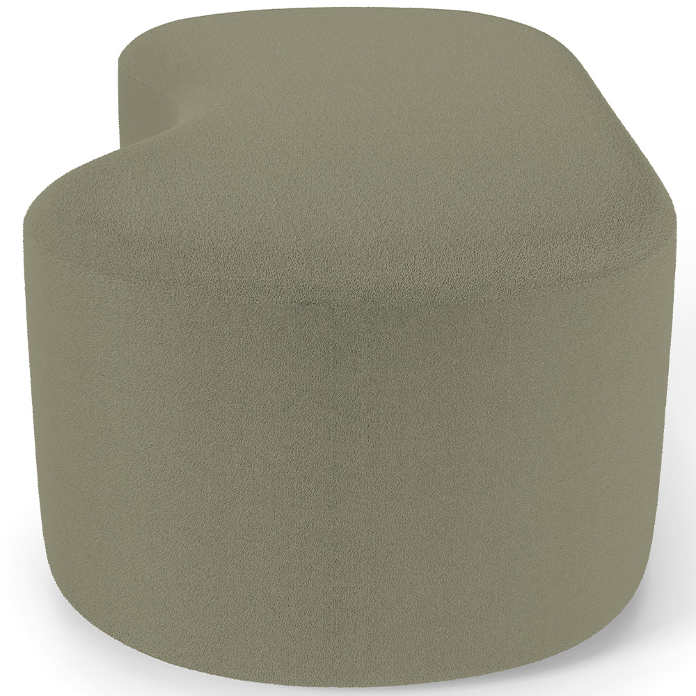Puff Decorativo Orgânico para Living Quarto 140cm Orbit W01 Bouclê Oliva - Lyam Decor