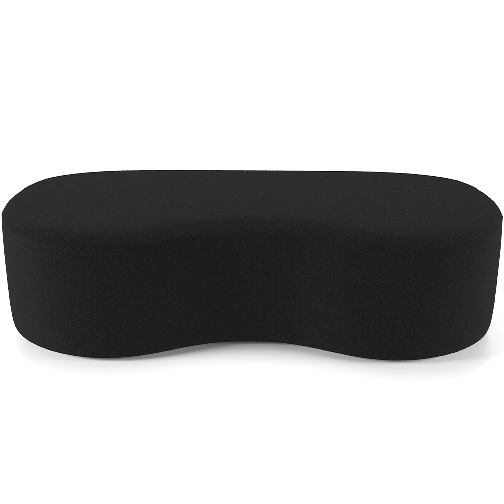 Puff Decorativo Orgânico para Living Quarto 140cm Orbit W01 Bouclê Preto- Lyam Decor