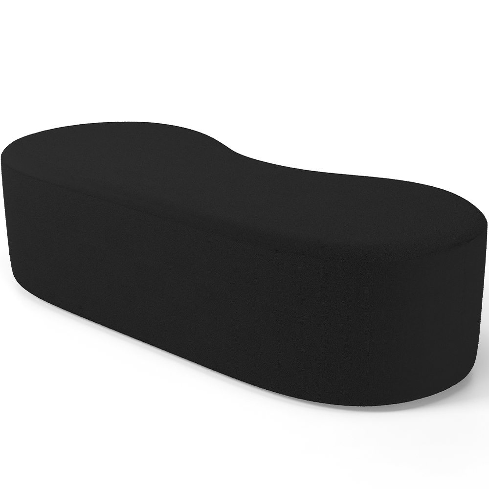 Puff Decorativo Orgânico para Living Quarto 140cm Orbit W01 Bouclê Preto- Lyam Decor