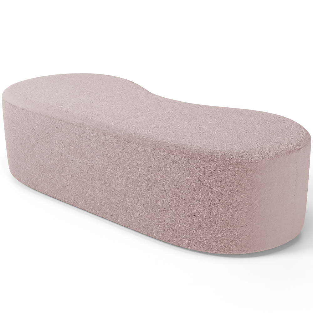 Puff Decorativo Orgânico para Living Quarto 140cm Orbit W01 Bouclê Rosê - Lyam Decor