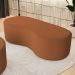 Puff Decorativo Orgânico para Living Quarto 140cm Orbit W01 Bouclê Terracota - Lyam Decor