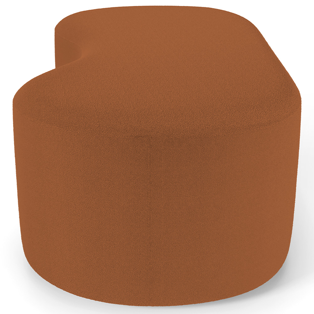 Puff Decorativo Orgânico para Living Quarto 140cm Orbit W01 Bouclê Terracota - Lyam Decor