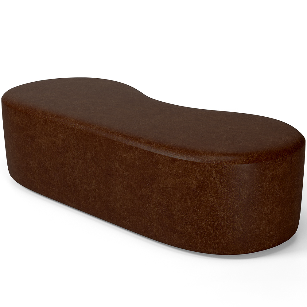 Puff Decorativo Orgânico para Living Quarto 140cm Orbit W01 Couríssimo Marrom - Lyam Decor