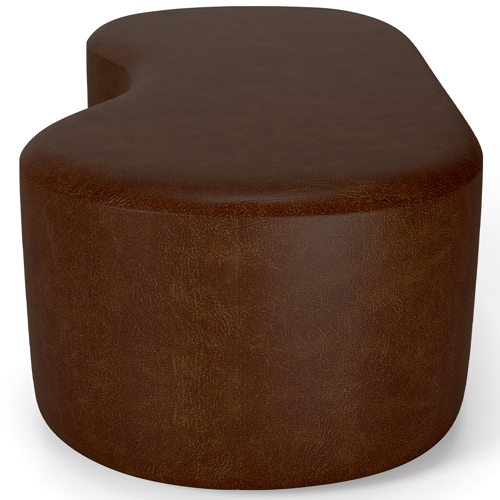Puff Decorativo Orgânico para Living Quarto 140cm Orbit W01 Couríssimo Marrom - Lyam Decor