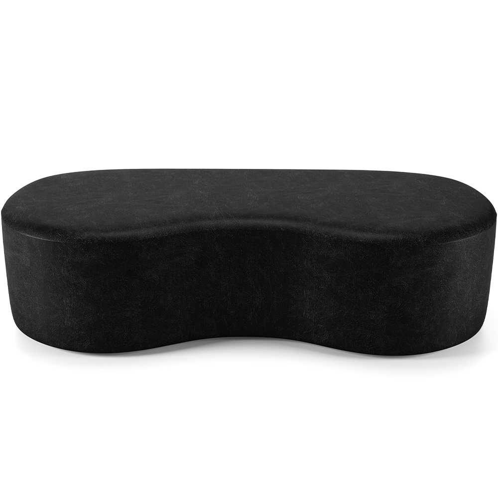 Puff Decorativo Orgânico para Living Quarto 140cm Orbit W01 Couríssimo Preto - Lyam Decor