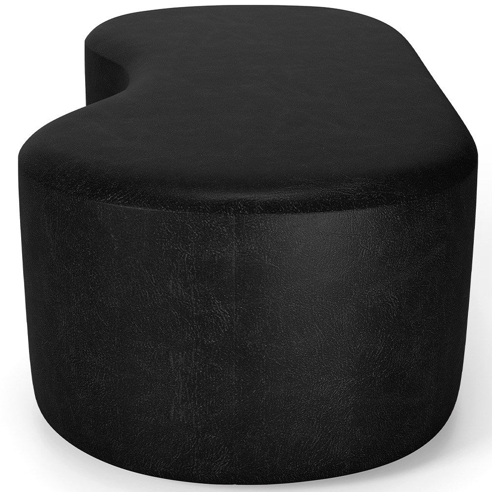Puff Decorativo Orgânico para Living Quarto 140cm Orbit W01 Couríssimo Preto - Lyam Decor