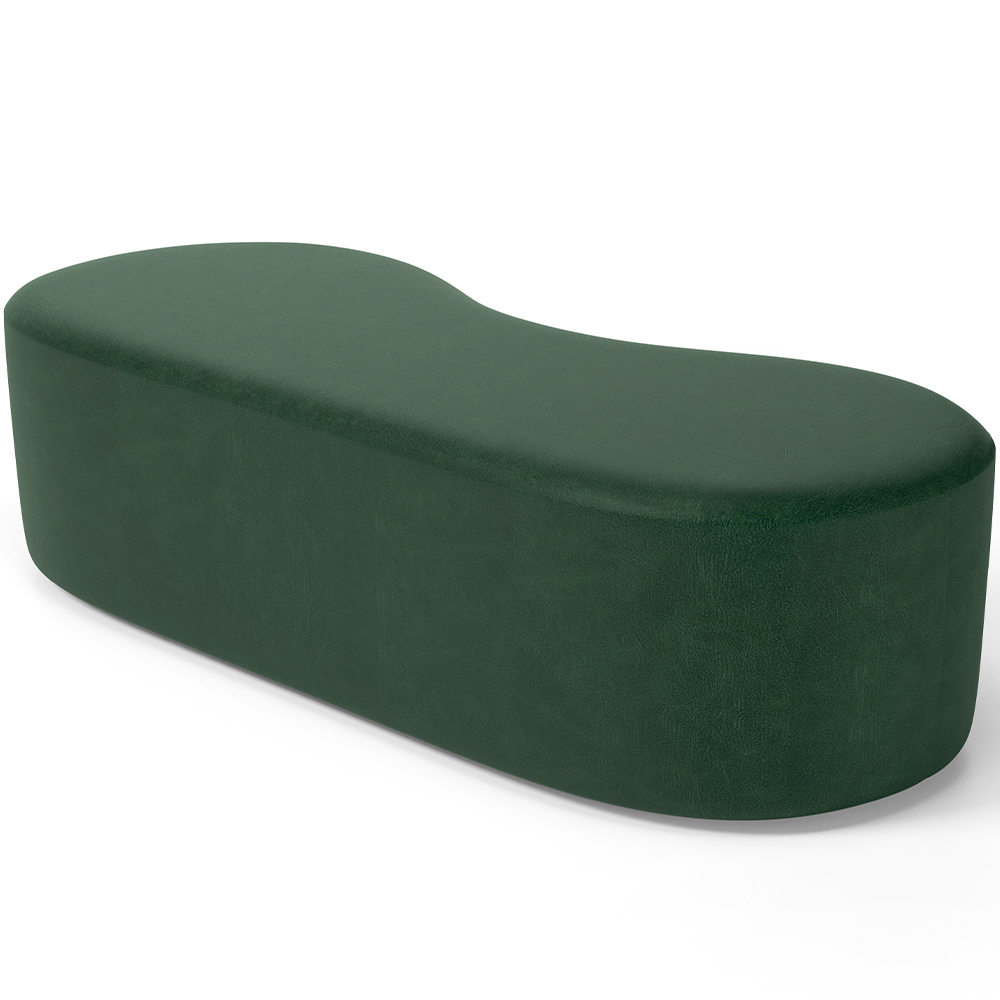Puff Decorativo Orgânico para Living Quarto 140cm Orbit W01 Couríssimo Verde - Lyam Decor