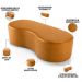 Puff Decorativo Orgânico para Living Quarto 140cm Orbit W01 Couríssimo Whisky - Lyam Decor